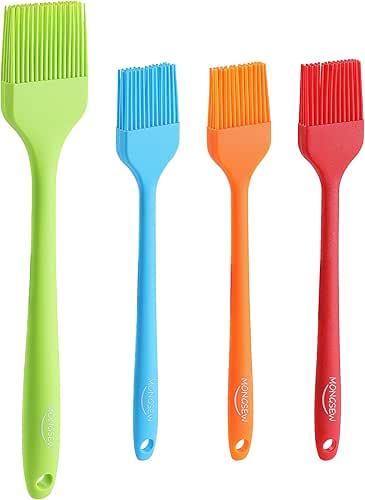 4PCS Silicone Basting Pastry Brush, MONGSEW Heat Resistant Food Brush