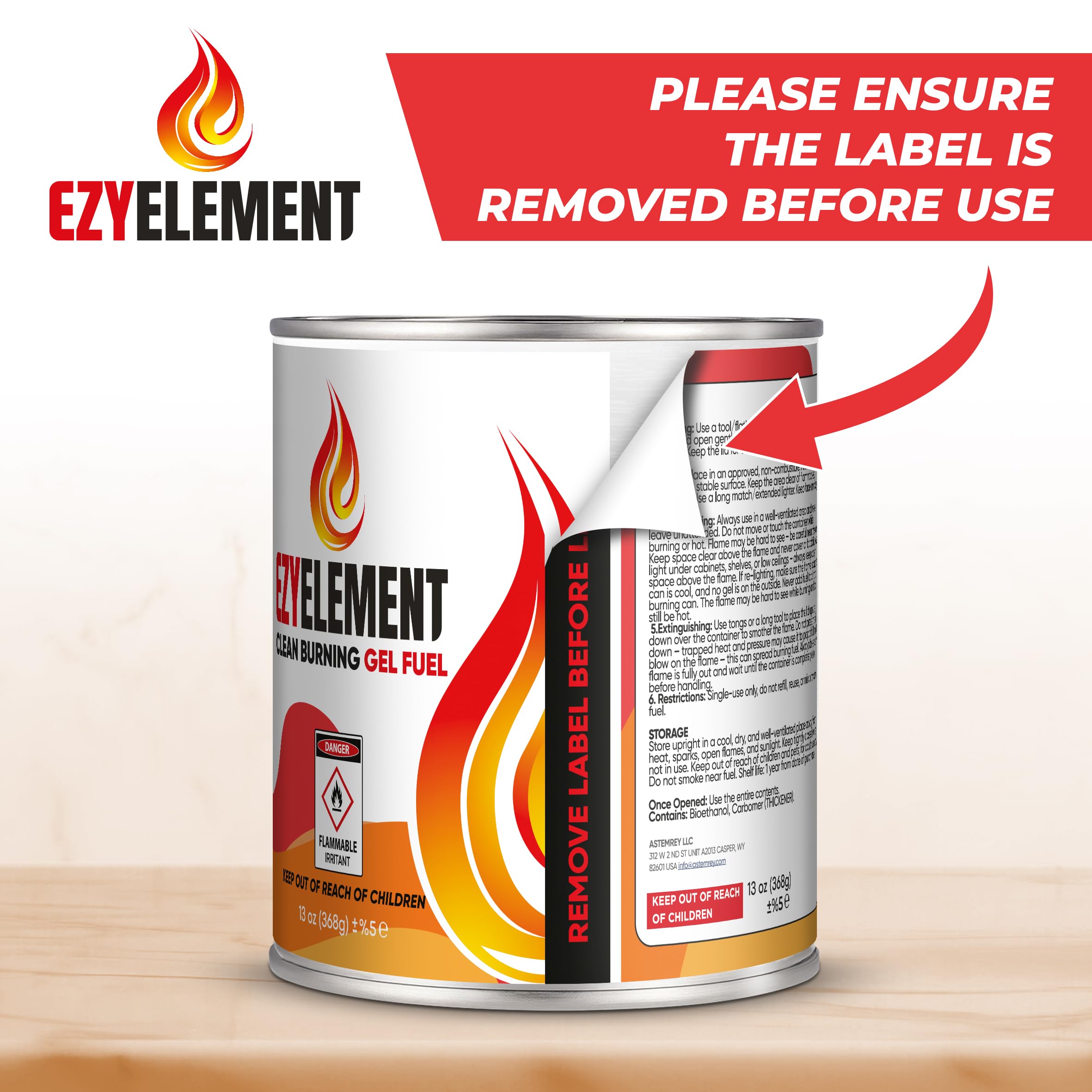 EZYELEMENT Premium Bioethanol Gel Fuel – Elegant Clean Flame for