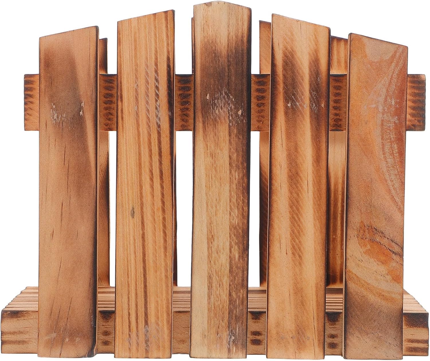 Wooden Napkin Holder Standing Paper Towel Rack Vintage Farmhouse Kitchen Dining Room Table Decor Rustic Charred Wood Paper Holder for Office Bathroom