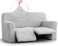 Paulato BY Ga.I.Co. Recliner Loveseat Slipcover - 1-Piece Furniture Protector - Form Fit, Machine Washable -Microfibracollection - Light Grey Color