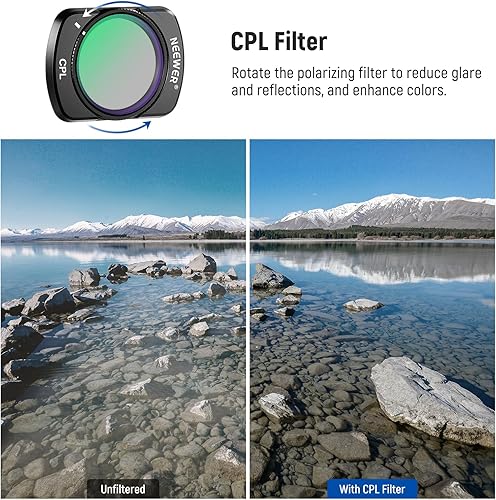 Miniatura 4 de NEEWER Kit de filtro magnético ND y CPL compatible con DJI OSMO Pocket 3, paquete de 4 filtros ND16 ND64 ND256 CPL polarizadores y de densidad