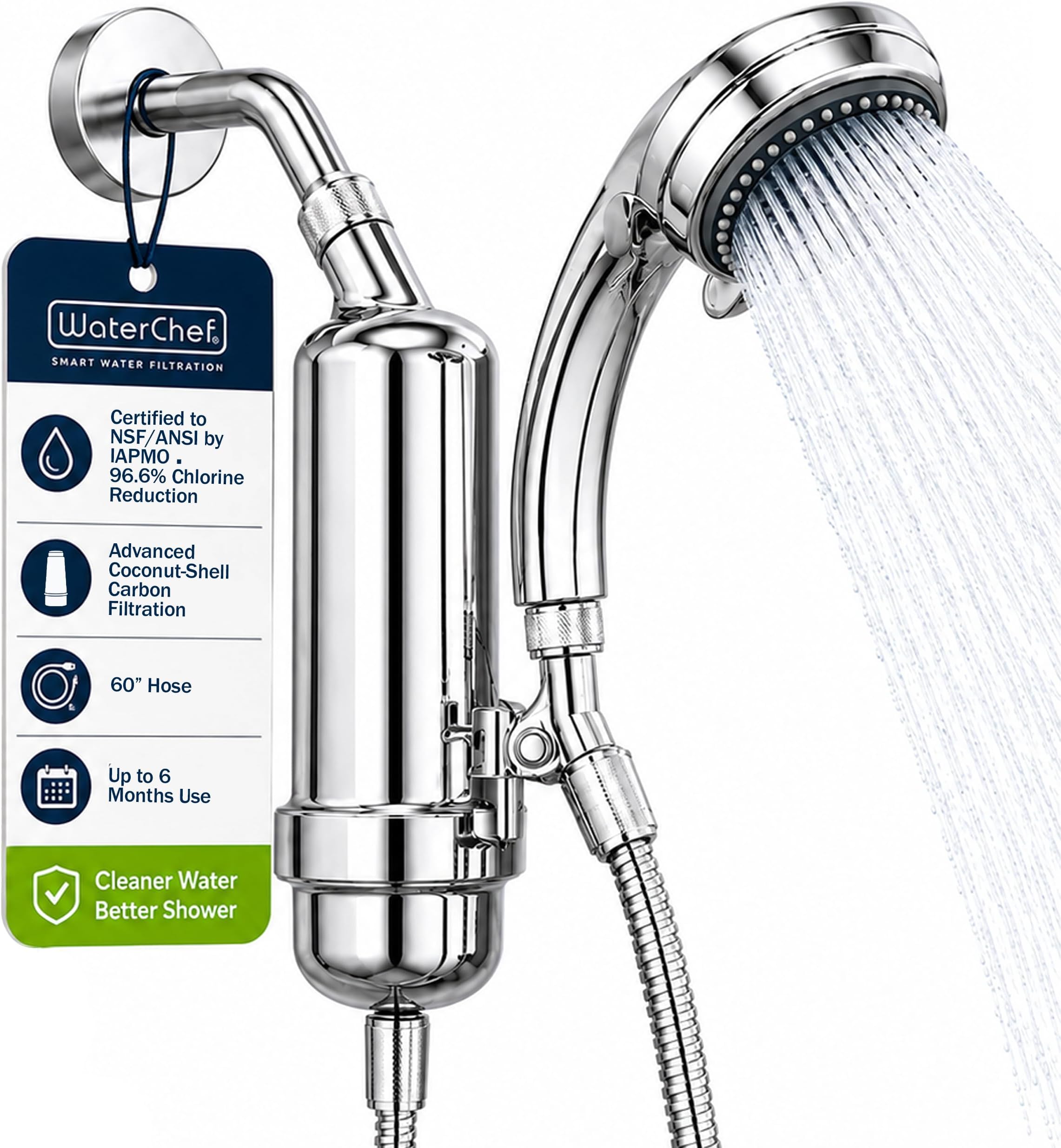 SF-7C Shower Filter System with Adjustable Handheld Shower Wand