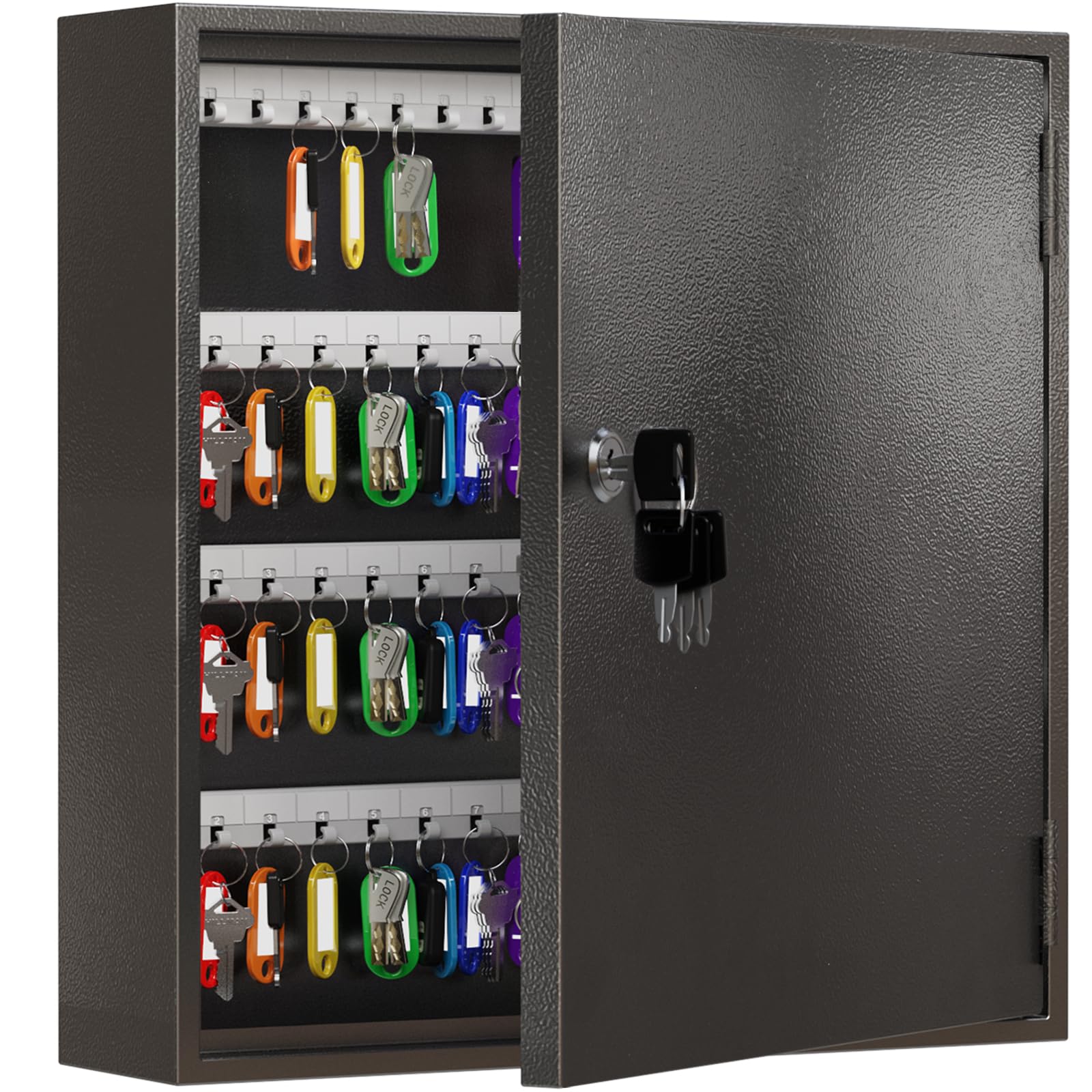 WeHere 120-Keys Key Lock Box, Key Cabinet with Key Tags,Wall Mount Key Box