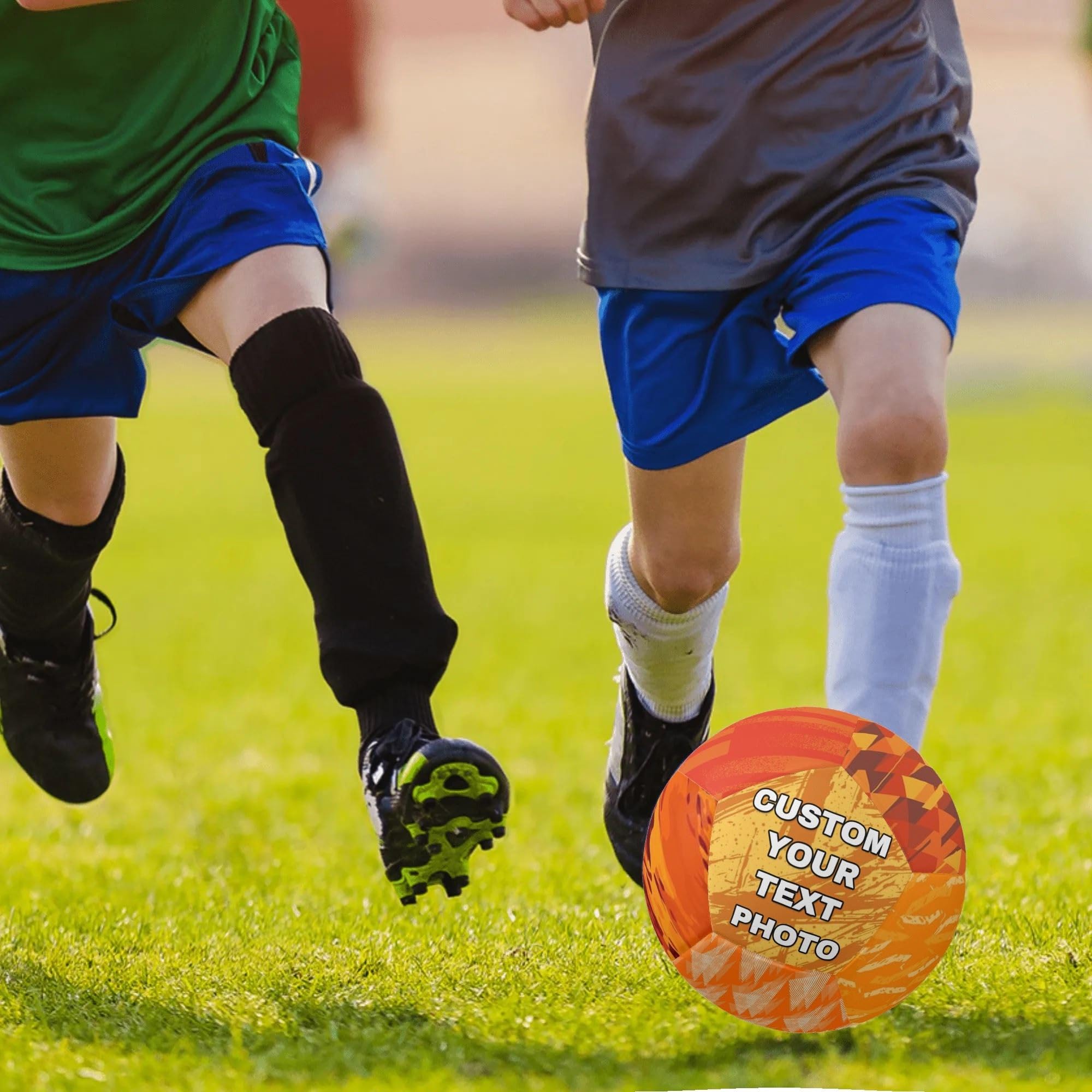 Pallone Calcio Personalizzabile, Misura Regolare N. 5, È Possibile Personalizzare Tutti e 12 i Lati del Pallone,Materiale PU con ago ad Aria, per Allenamento attività e Te per Amanti del Calcio