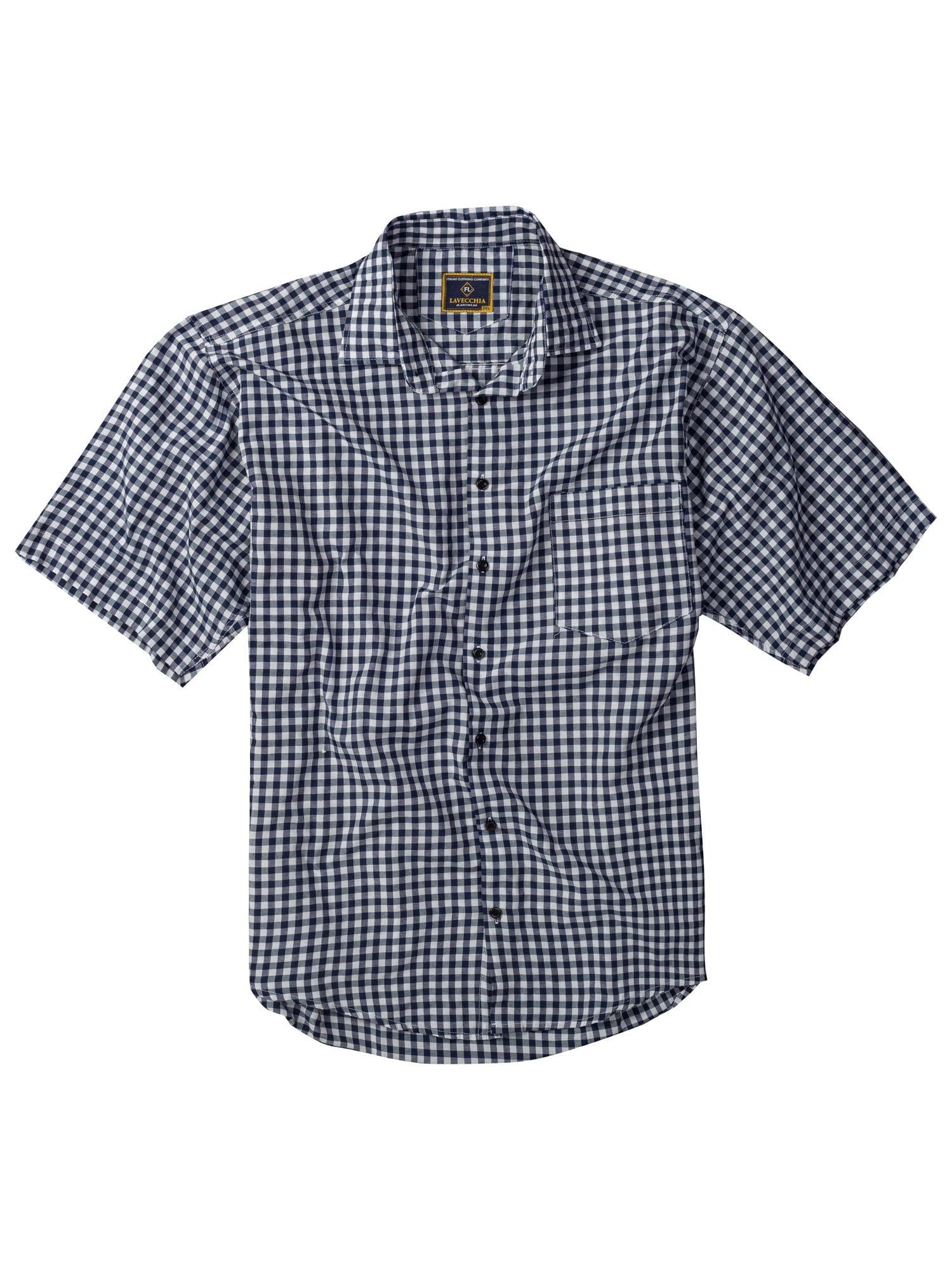 Lavecchia Tallas grandes Camisa Hombre Manga Corta Camisa Casual HKA19