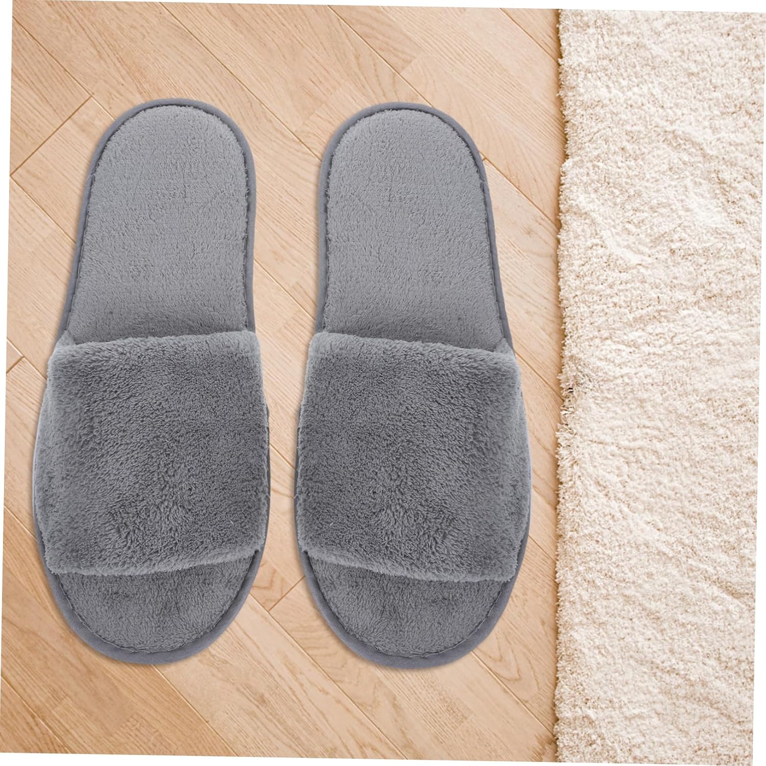 Mikinona Comfortable Disposable Spa Slippers for Guests Non Slip Closed Toe Design Fleece Material for Hotels Beauty Salons Home Use Winter Scuff Slippers for Men and Women
