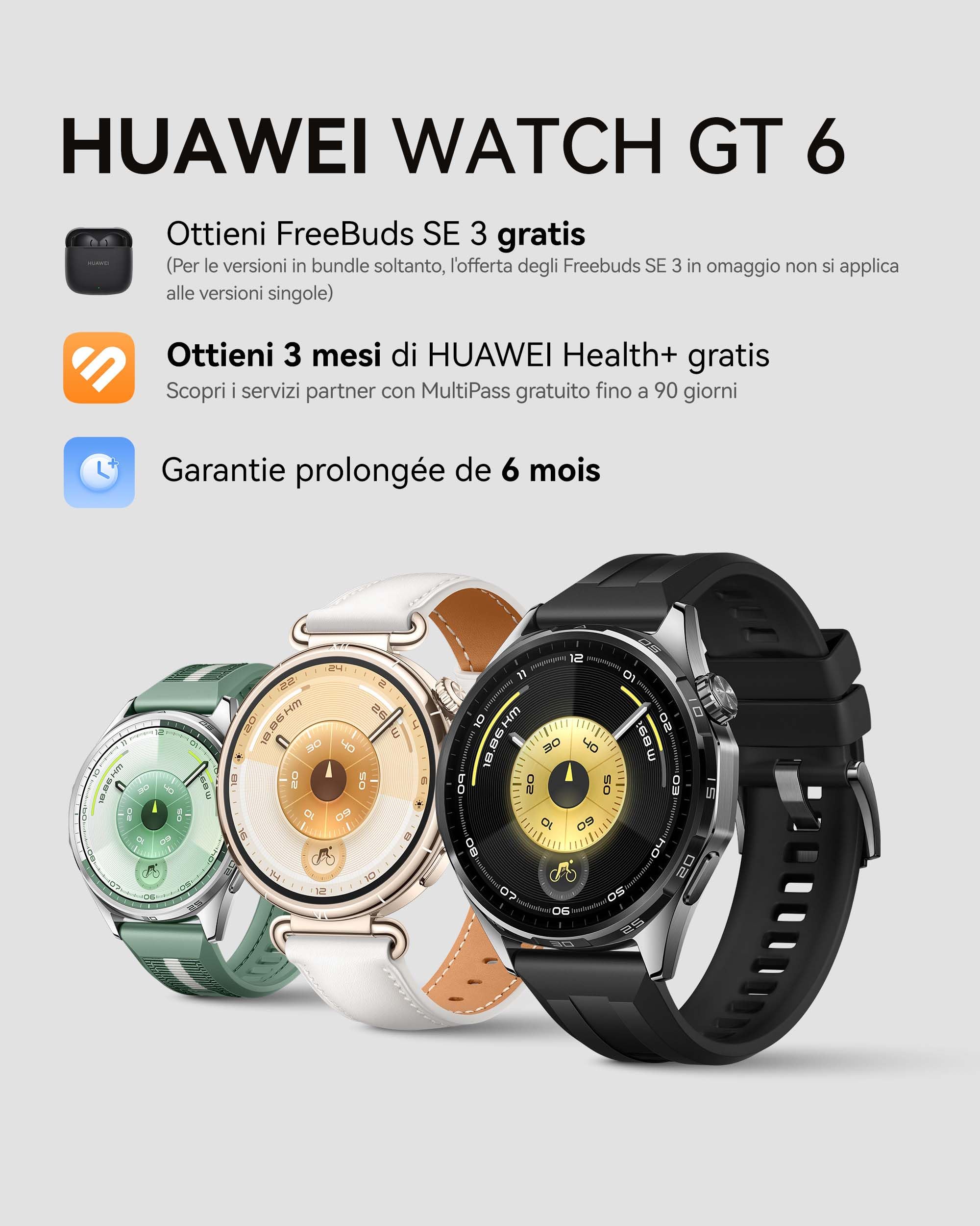 HUAWEI WATCH GT 6 41 mm Lilla + FreeBuds SE 3 Nero, Smartwatch, Display AMOLED, Fino a 14 giorni, Ciclismo, Oltre 100 Modalità Sportive, iOS e Android, Pagamento NFC, Monitoraggio della Salute