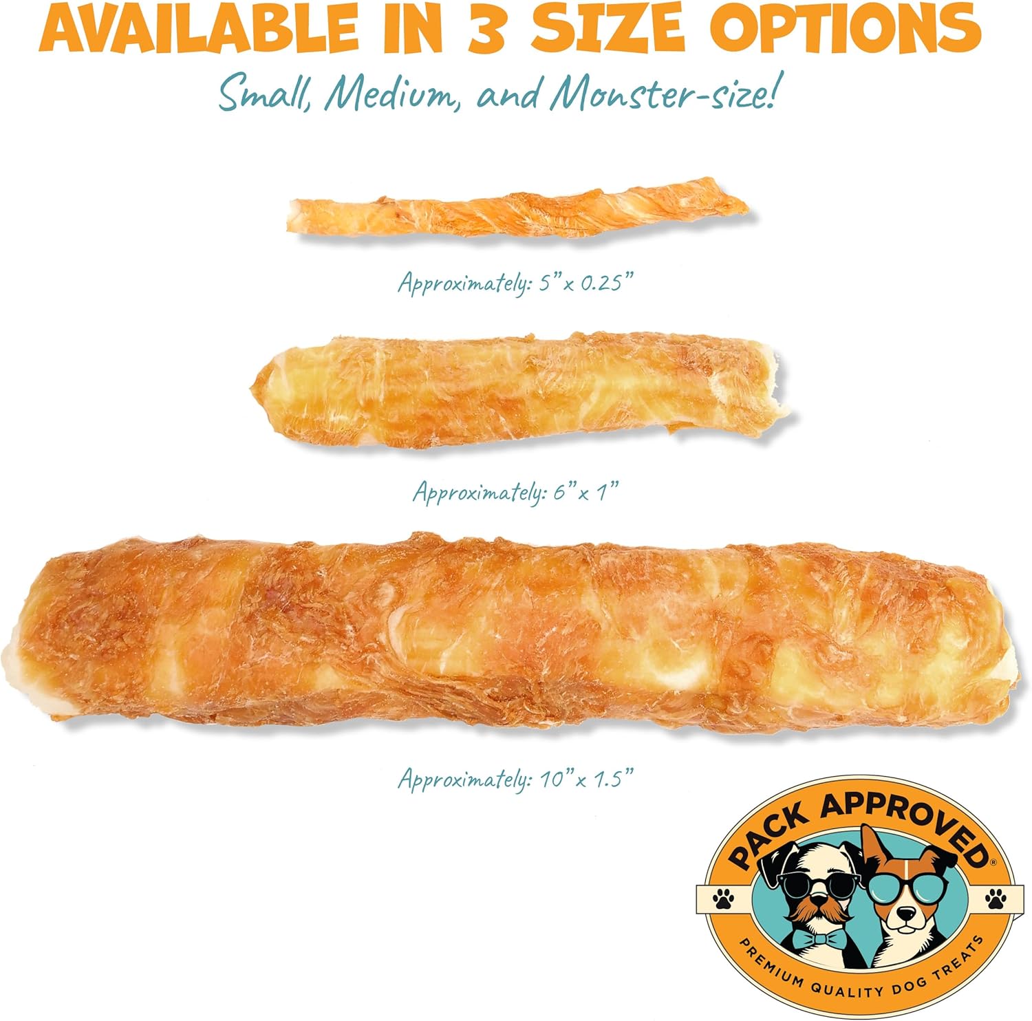 Pack Approved Chicken Wrapped Rawhide Beef Sticks - Long Lasting Chews for Aggressive Chewers - Treats for Large Dogs - XL (Pack of 4)