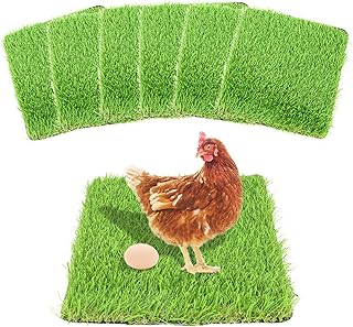 PetierWeit Chicken Nesting Pads 6Pack Nesting Box Pads 12”x12” Artificial Grass Washable Chicken Coop Bedding Laying Rug Fake Turf Mats Grass Carpet Garden Lawn for Chicken Hen Small Pets