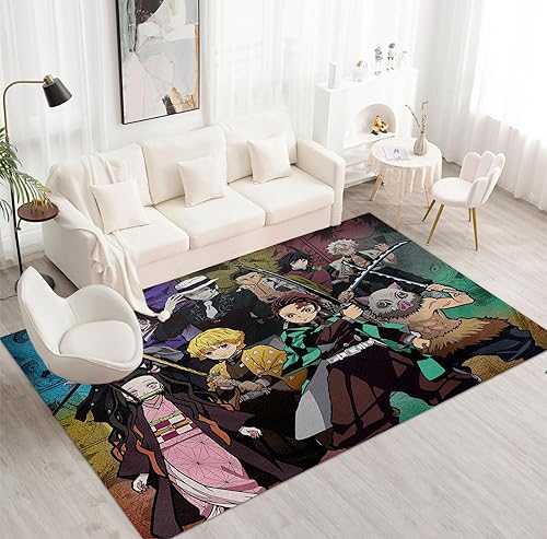 Miniatura 2 de Alfombra de área de anime de dibujos animados, moderna y popular, alfombra de anime, decoración de habitación para niños, adolescentes, dormitorio,