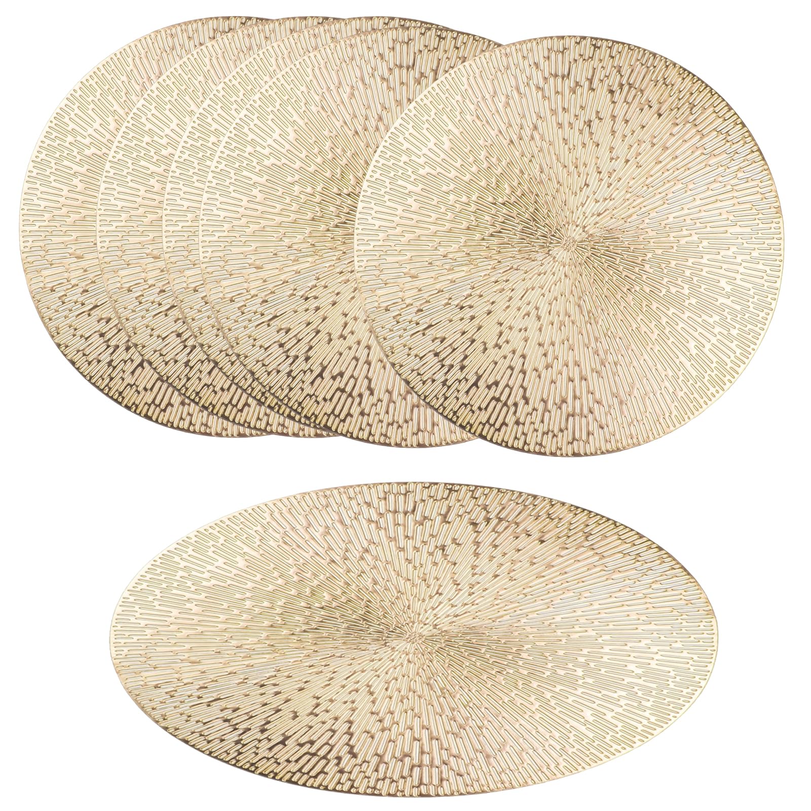 TIED RIBBONS PVC Round Table Mat Placemats Set of 6 for Dining Table Kitchen Mats Non-Slip Heat Resistant Wipeable Washable Outdoor Indoor (15 inch x 15 inch, Golden) (B0DGLPYMC6) Amazon Price History, Amazon Price Tracker