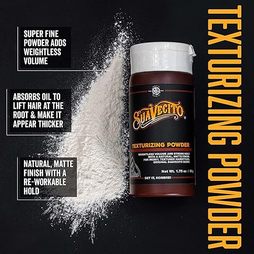 Miniatura 4 de Suavecito Polvo de peinado texturizado y voluminizador con acabado mate sin brillo y fuerte sujeción sin ensuciar absorbe el aceite de larga
