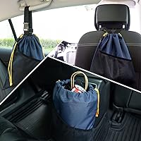 Vista 7 de GNEGNI 2 botes de basura para automóvil, bolsa de basura colgante para automóvil con forro impermeable a prueba de fugas