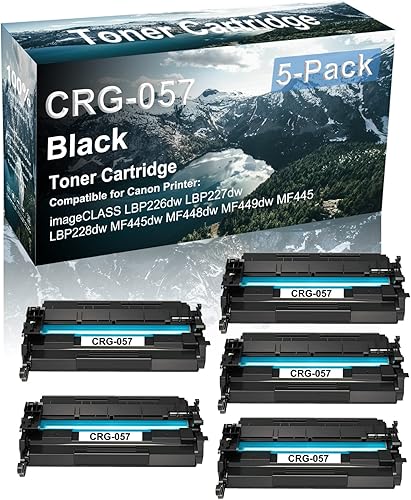 Paquete de 5 cartuchos de impresora láser compatibles con Canon CRG-057 de alta capacidad para impresora Canon imageCLASS MF448dw MF449dw MF445