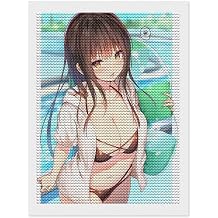Diamond Art To Love Yui Kotegawa Poster DIY Painting Embroidery Kit for Adults Wall Hanging Art Panel Art Poster Illustration Decor Wall Art Wall Decor Housewarming Gift Cute Sexy Anime Pattern 12"x16"