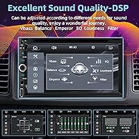 Vista 5 de WOWiViD Estéreo de coche doble DIN con reproductor de CDDVD, CarPlay y Android Auto, pantalla táctil HD de 7 pulgadas con Bluetooth, cámara