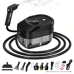 Pressurized Handheld Steam Cleaner 2500W 54oz Large-Capacity Steamer with 3-Level Adjustable Steam 15s Heat-Up 15Pcs Accessories for Car