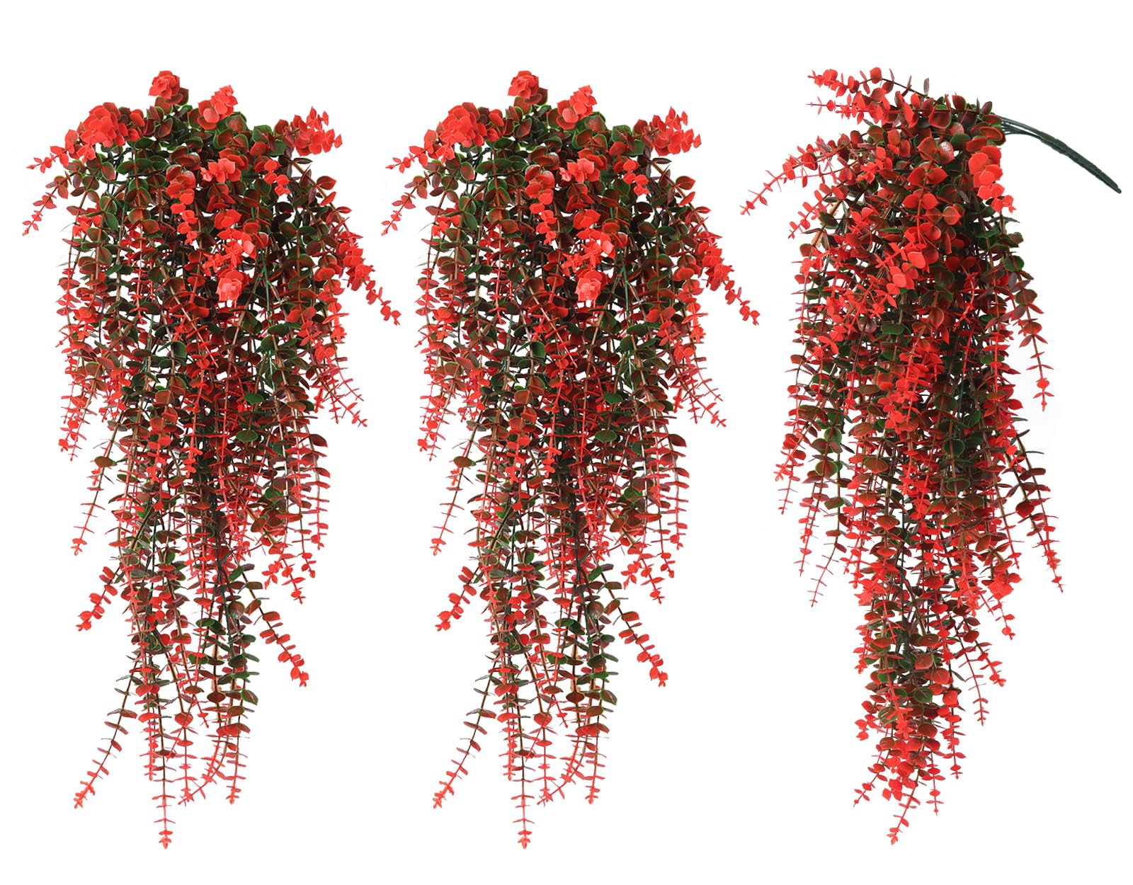 RECUTMS Artificial Monkey Hanging Plants Faux Draping Trailing Greenery 3Pc