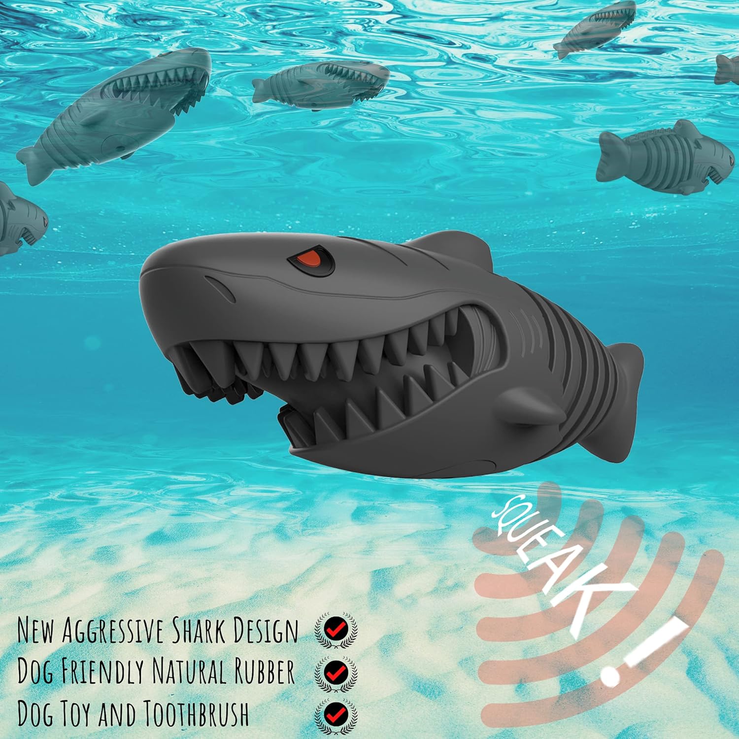 ZIKKTA Dog Toys, Squeaky Dog Chews. Natural Rubber Toothbrush. Pet Dental Care & Plaque Removal for Small to Large Dogs 4 81dOG2cp yS. AC SL1500