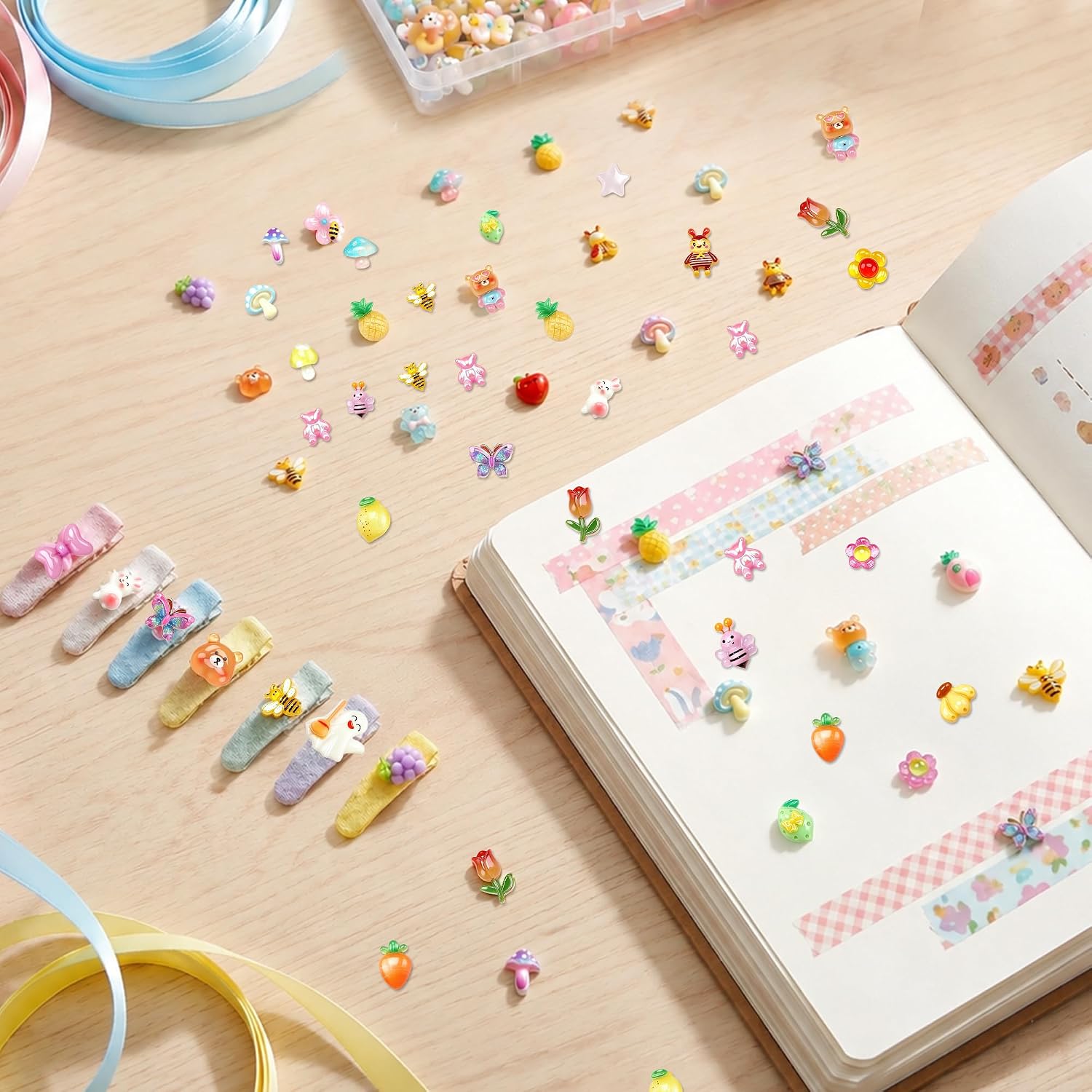 Fyoutt 150Pcs Cute Resin Flatback Slime Charms, Assorted Mini Accessories image 5