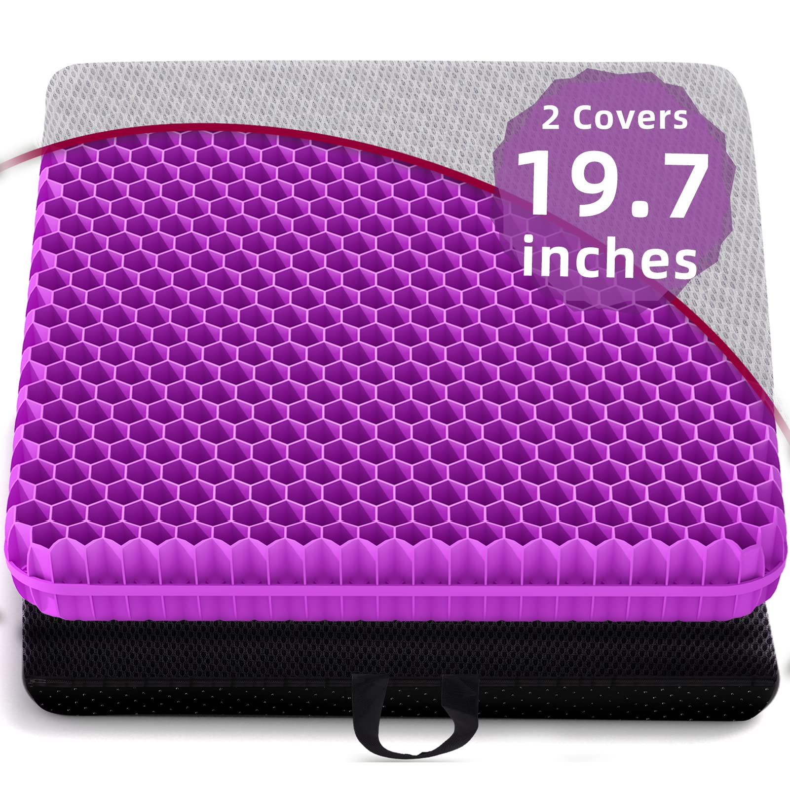 Gel Seat Cushion for Office Chair Cushions, Car Seat Cushion, Chair Cushion for Back Pain, Sciatica & Back Coccyx Tailbone Pain Relief Pad, Butt Pillow for Computer Desk, Wheelchair, Car