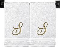 Vista 10 de Toallas de mano beige para baño, monogramadas, toallas turcas de algodón de lujo, bordadas en Estados Unidos, juego de 2, elige el color y la letra