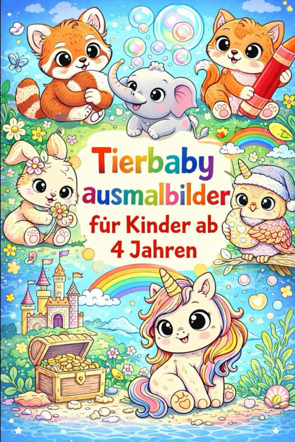 Malbuch für Kinder ab 4 Jahren: Fantasietierbabys