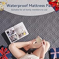 Vista 3 de BDEUS Protector de colchón impermeable tamaño individual con correas, funda de cama silenciosa con bolsillo profundo ajustable de hasta 18 pulgadas