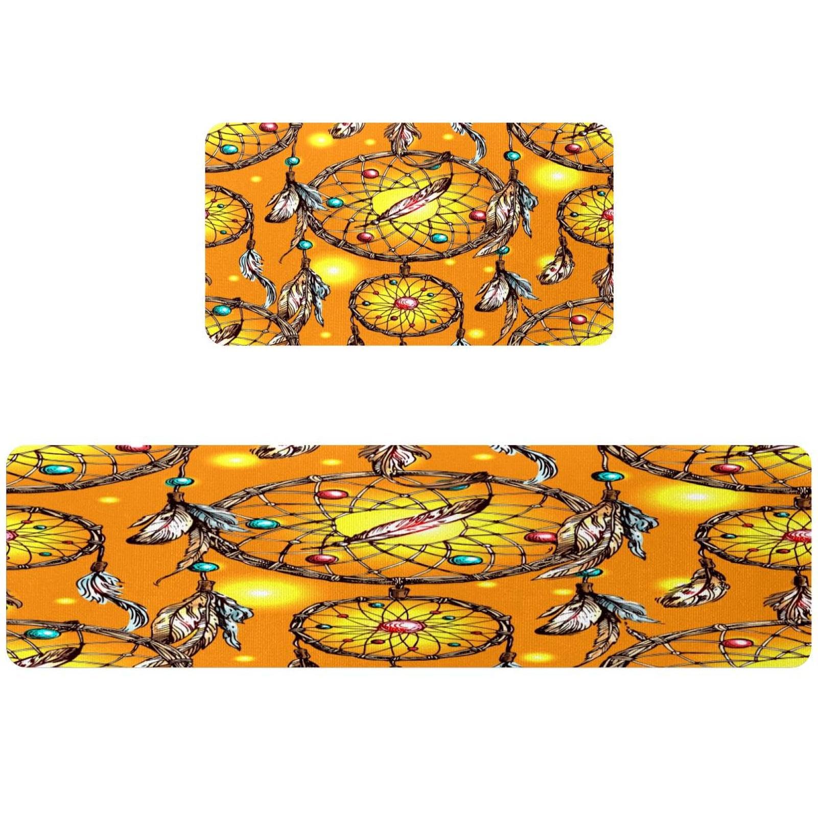 2 tapetes de cocina atrapasueños antideslizantes lavables VAPOKF para pasillo