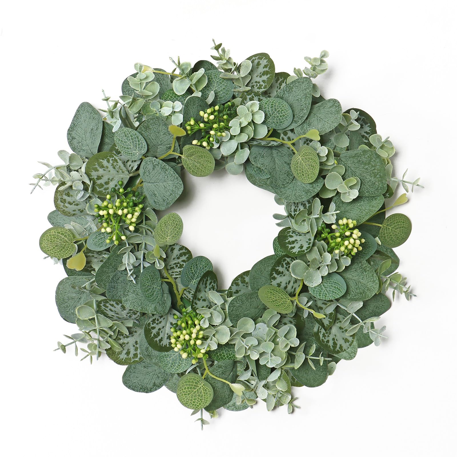 Artificial Eucalyptus Wreaths for Front Door 30cm Spring Summer Door Wreath