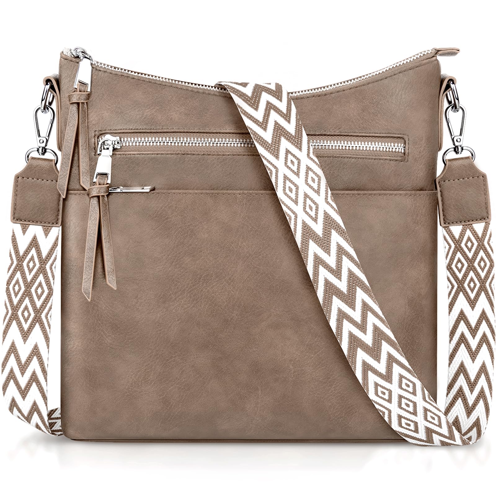 Crossbody Bag for Women, Lightweight Cross Body Bag Women Medium Soft PU Leather Women's Handbags & Shoulder Bag with Adjustable Wide Straps