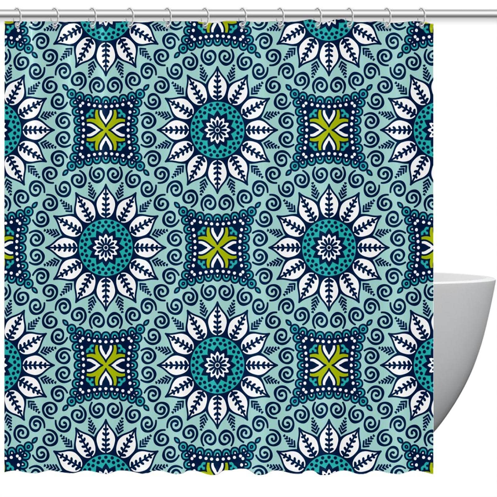 Rideaux de douche boho vintage floral pour créer une ambiance spa à la maison
