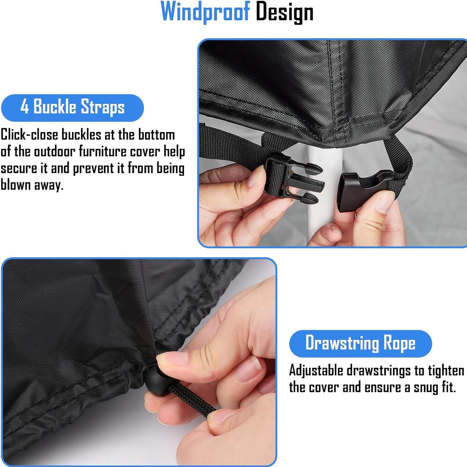 Heavy Du - Fundas impermeables de piel para exteriores, 55 pulgadas de largo x 51 pulgadas de ancho x 31 pulgadas de alto, 420D, resistentes a los rayos UV, para todo tipo de clima, para mesa de