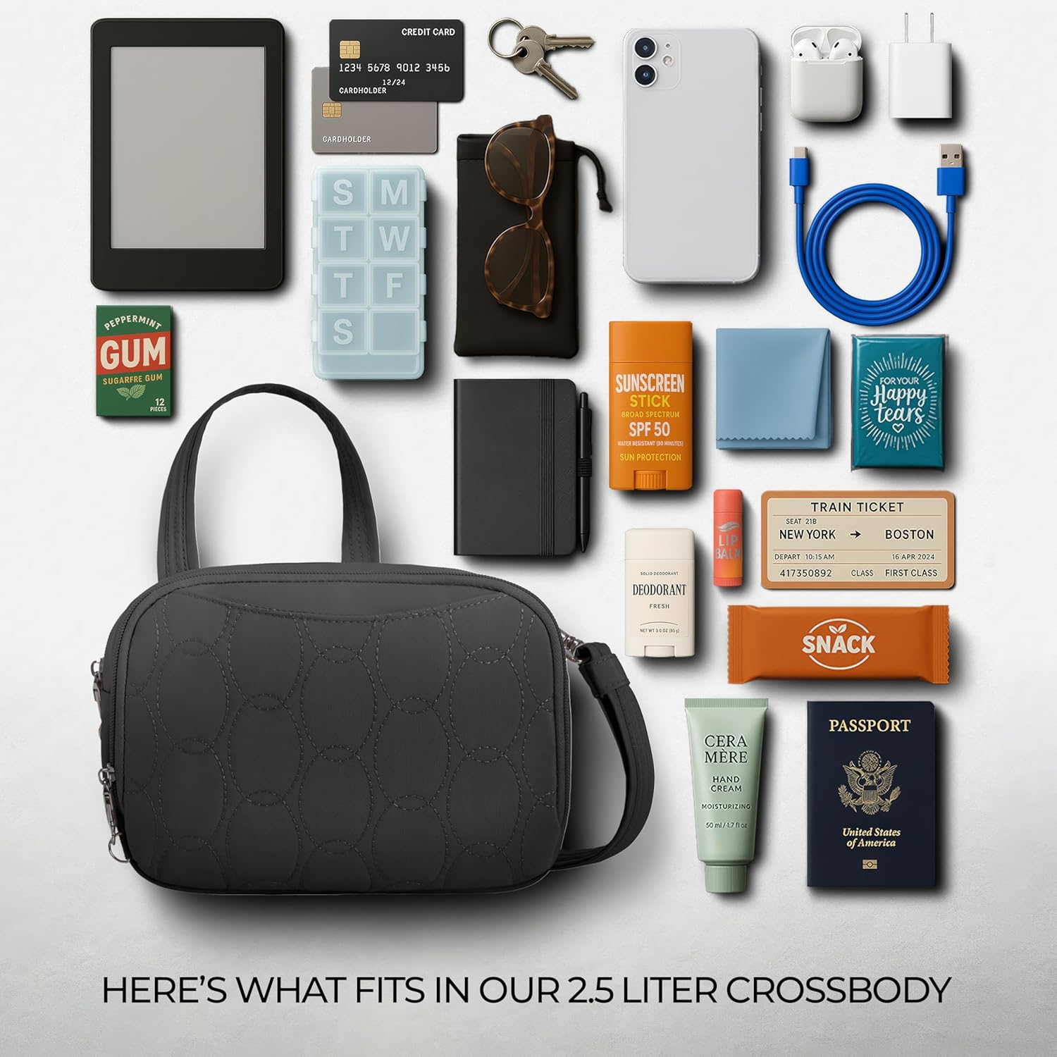 Travelon Anti-Theft Runways Double Compartment Crossbody