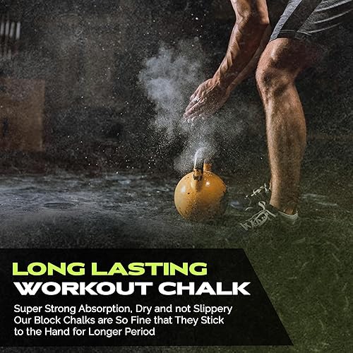 Miniatura 4 de Rage Fitness Bloque de tiza para gimnasio (2 onzas), bloque de tiza atlética de carbonato de magnesio para un excelente agarre, tiza de agarre para
