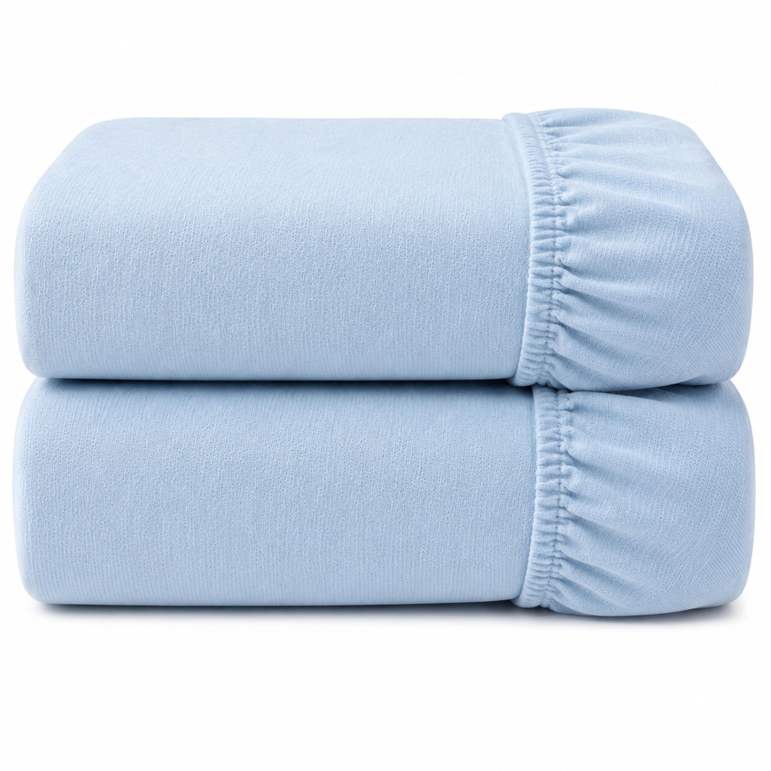 Dudu N Girlie Cot Bed Mattress Fitted Sheets 140x70cm 2 Pack Blue Breathable Cotton Jersey Baby Bedding