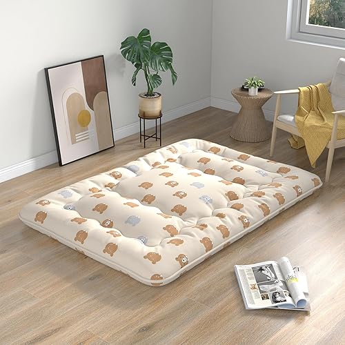 Miniatura 3 de Giantex Colchón japonés de futón, colchón enrollable de tatami con funda lavable y bolsa de transporte, colchoneta de dormir plegable y portátil