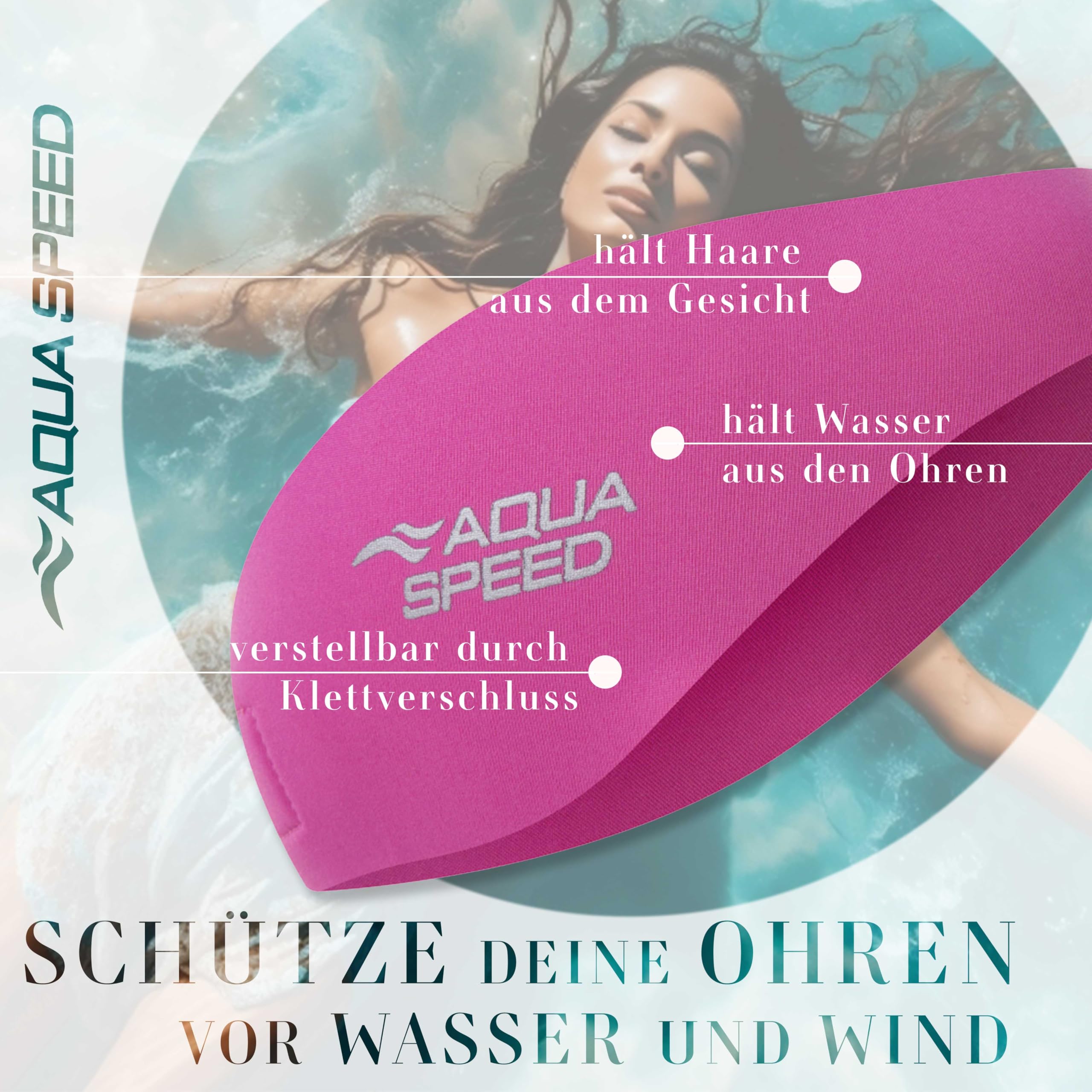 Aqua Speed EARBAND Banda para la Cabeza Neopreno Natación Niños Adultos