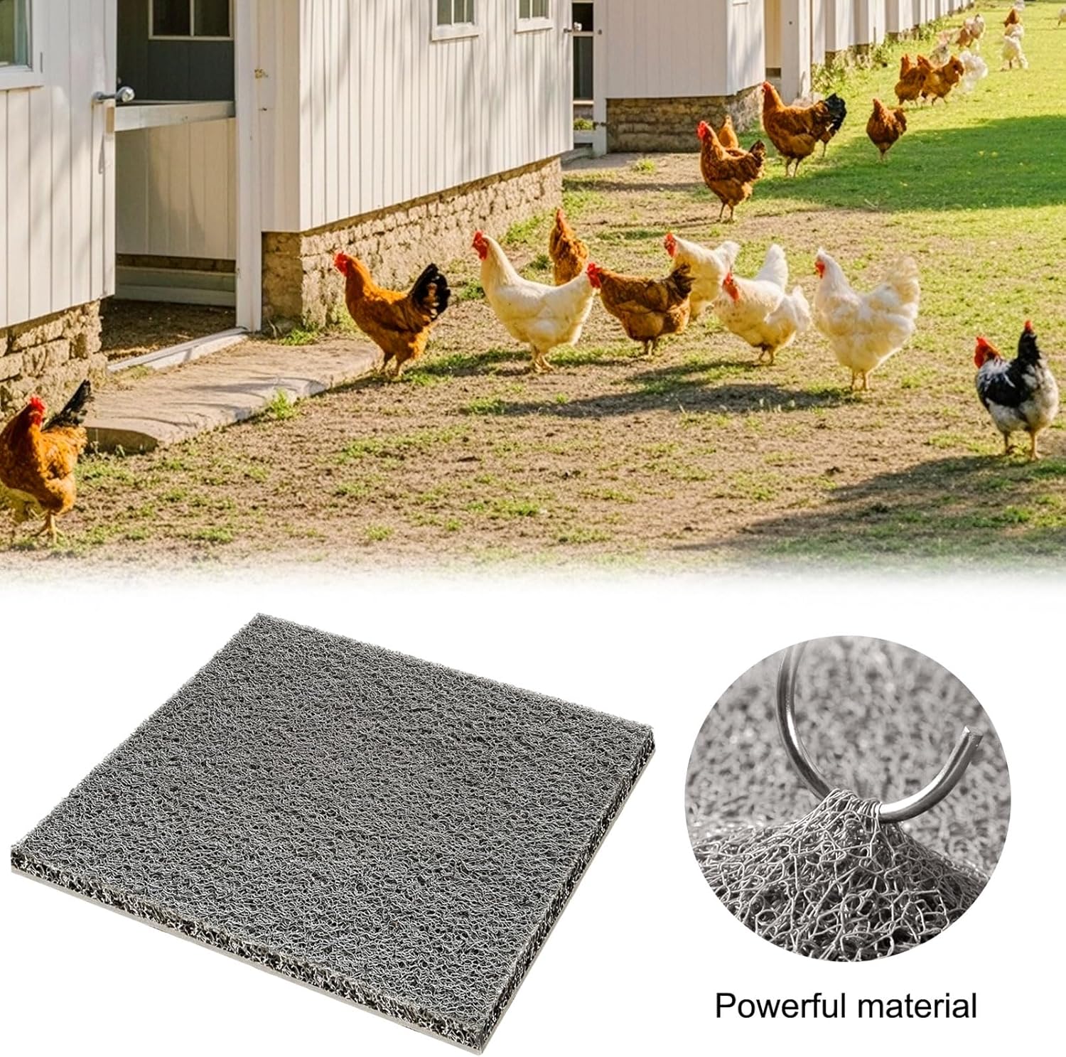 Washable Nesting Pads for Chicken Coop – 8 Pack 12x12 Inch Reusable Chicken Nesting Mats with 4 Fake Eggs, Easy Clean & Durable Laying Box Accessories for Hens (Gray)