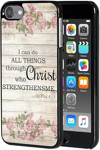 for iPod Touch 7 Case,Touch 6/5 Case,AIRWEE Slim Back Cover Hard Plastic Protector Case for Apple iPod Touch 5th/6th/7th Generation for Women Girl Men, Biblical 4-13