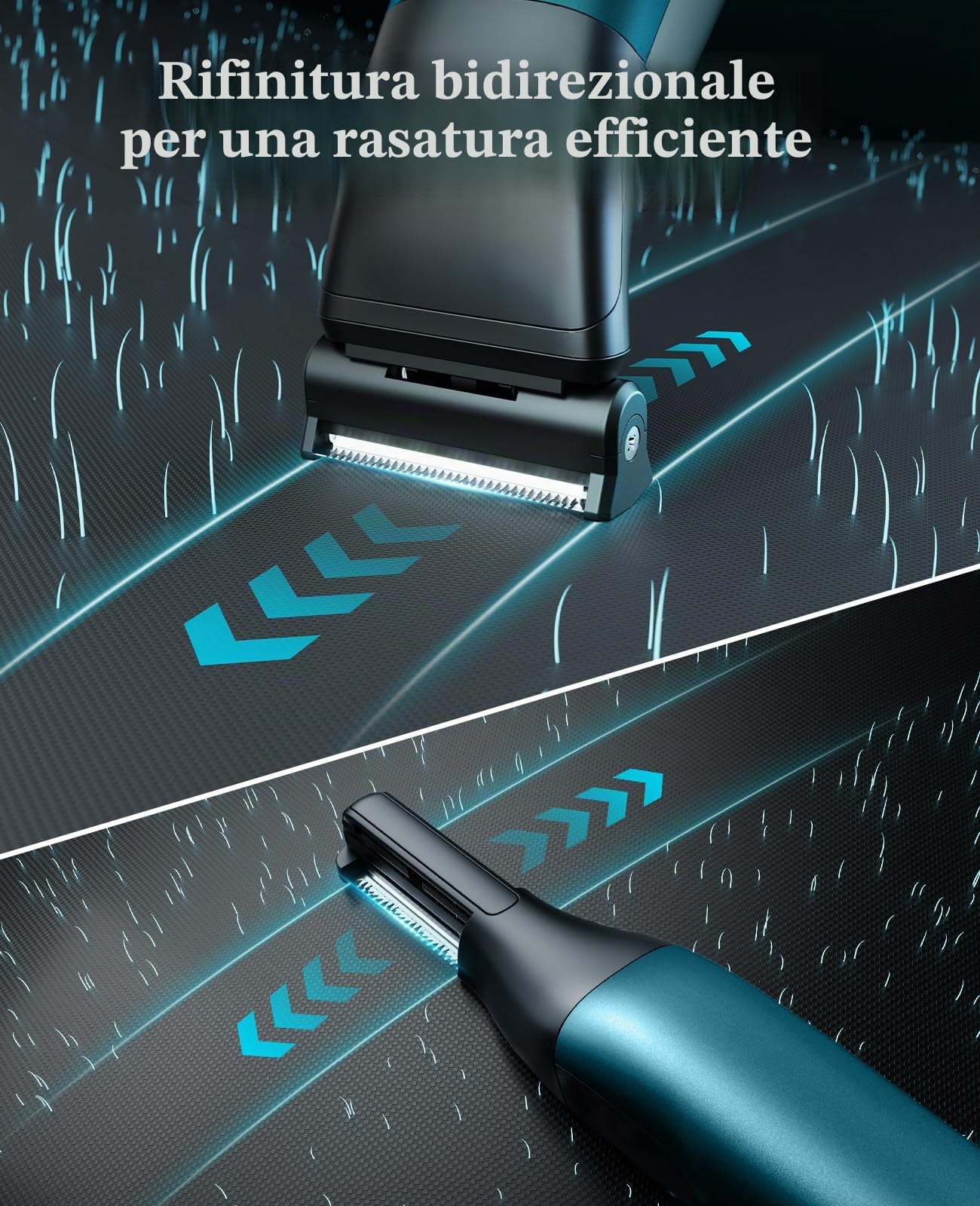 Kensen Manscape - Rasoio per peli del corpo e barba 2 in 1, sicuro, senza fili, per pube, impermeabile, per peli pubici e peli pubici, 50 volte di utilizzo