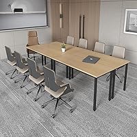 Vista 12 de Bonzy Home Mesas de conferencia, escritorio para computadora de oficina de 8 pies para sala de reuniones, estudio, escritura, mesa de podcast