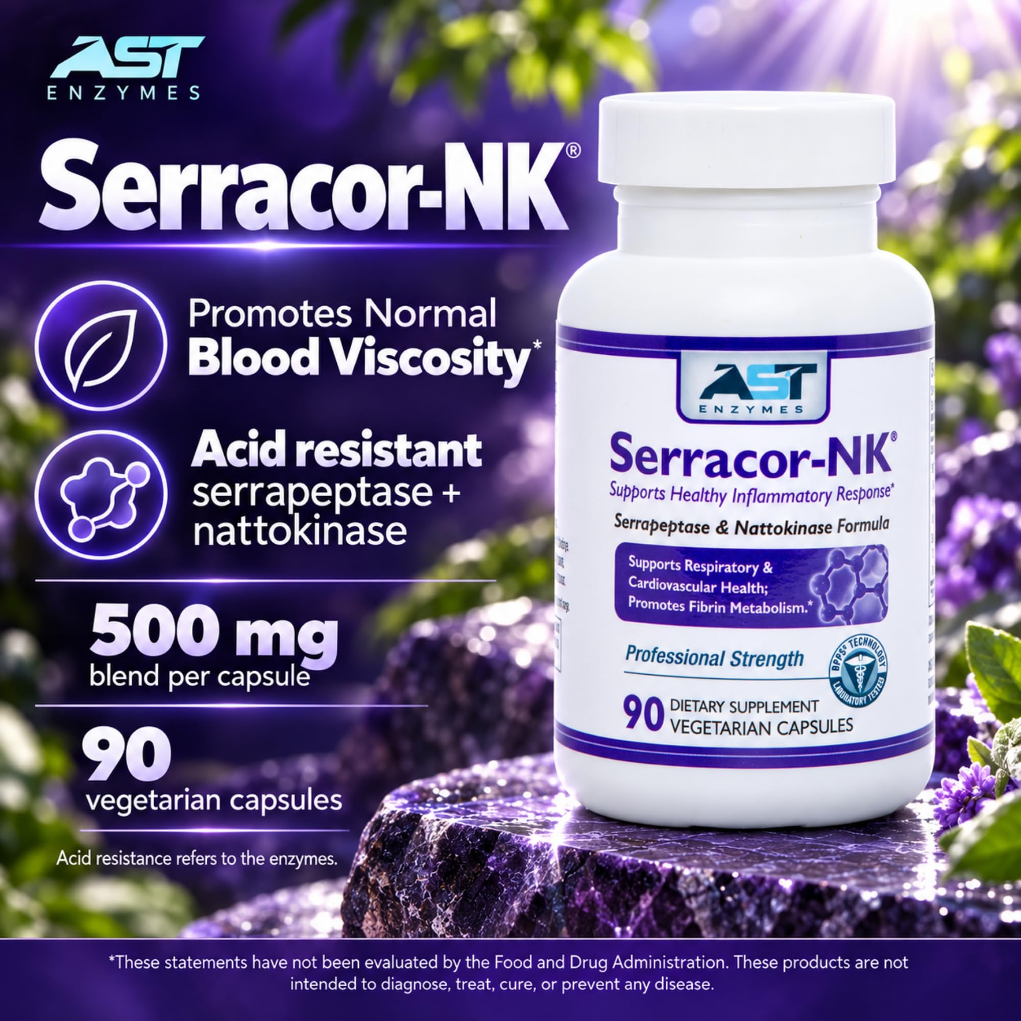 AST Enzymes Serracor-NK Serrapeptase & Nattokinase, 90 Capsules — Amazon image 2