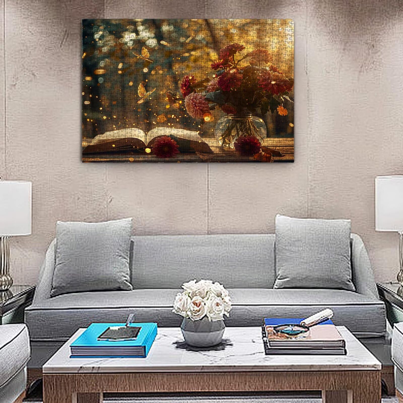 Jigsaw Puzzle, 4000 Pezzi Puzzle Classici, Fiore Puzzle Rilassamento Intelligence, Mpossibile Difficile Puzzles impegnativo per adulti Puzzles per Gioco Familiare, Regalo per Amore Amico Libro K0F-202