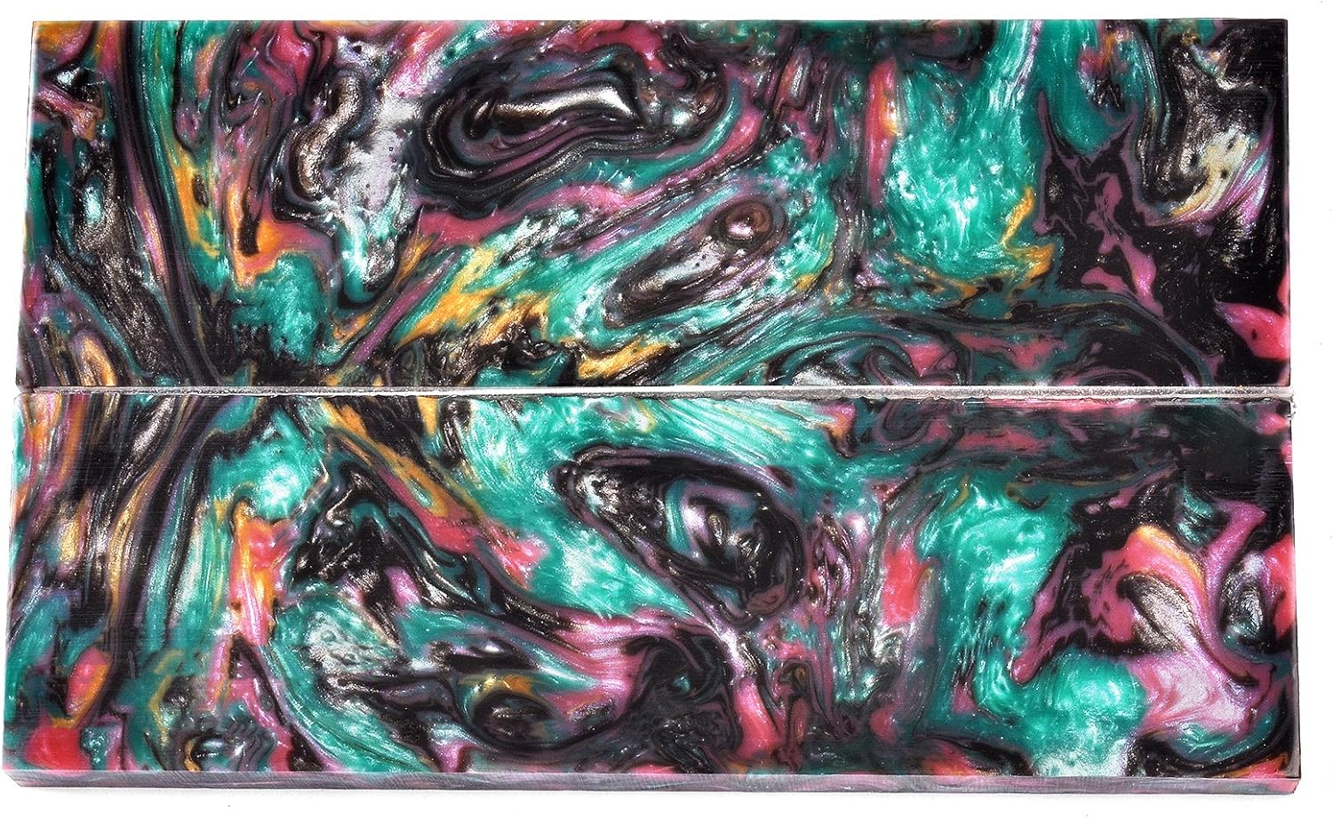 Inlace Acrylester Knife Handle Scales – Optical Grade Resin with Liquid Inlay – 5 x 1.5 x 3/8 Inches – Made in USA