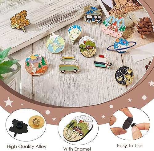 Miniatura 9 de Pandahall - Broches esmaltados de aleación con varios temas, broche de solapa, juego de pines esmaltados