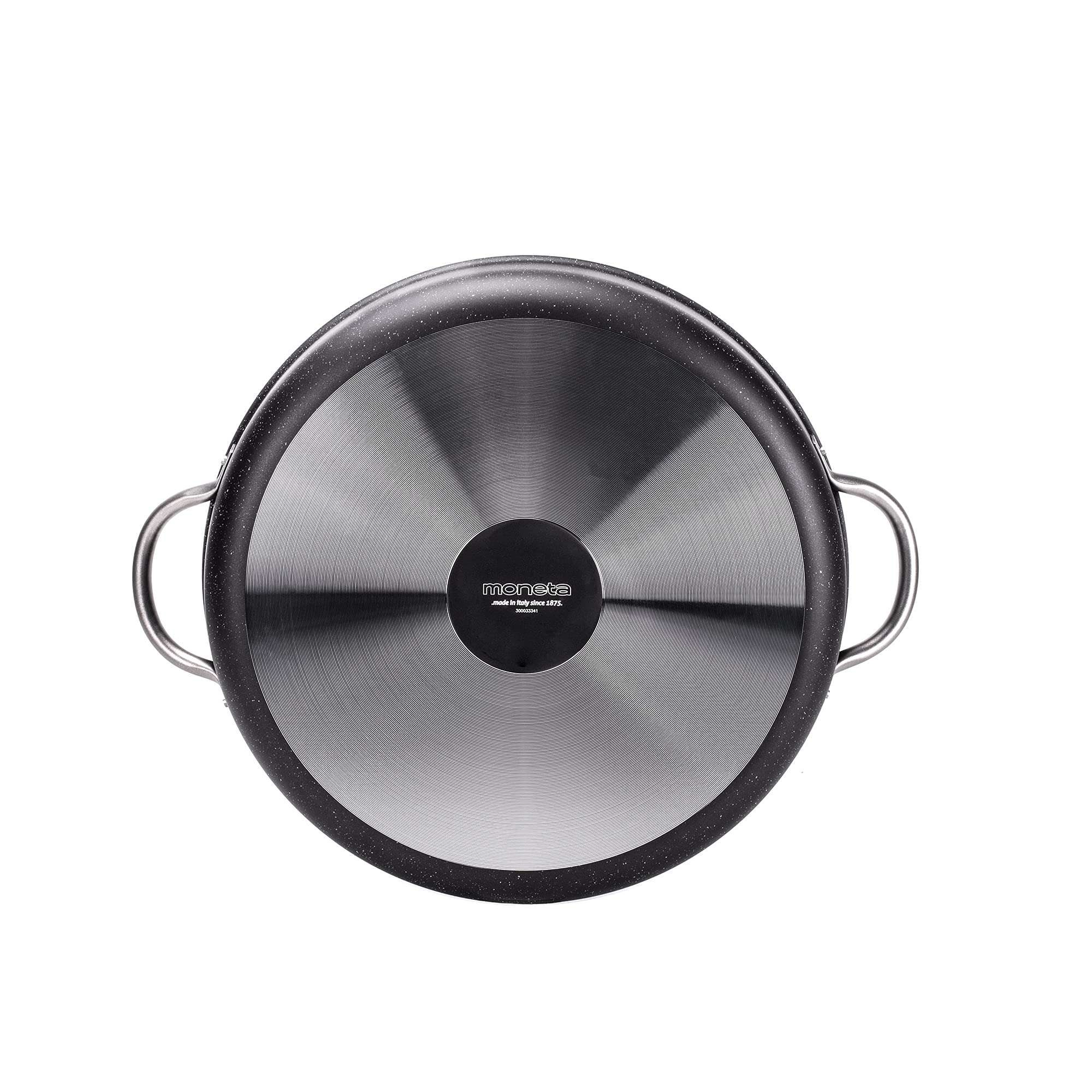 Moneta Etnea Pro - Cazuela con 2 asas de 28 cm, efecto piedra, asas de acero inoxidable, fabricado en Italia
