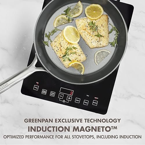 Miniatura 7 de GreenPan GP5 - Juego de 2 sartenes antiadherentes de cerámica anodizada dura y saludable de 9.5 y 11 pulgadas, 2 piezas, resistente a los arañazos,