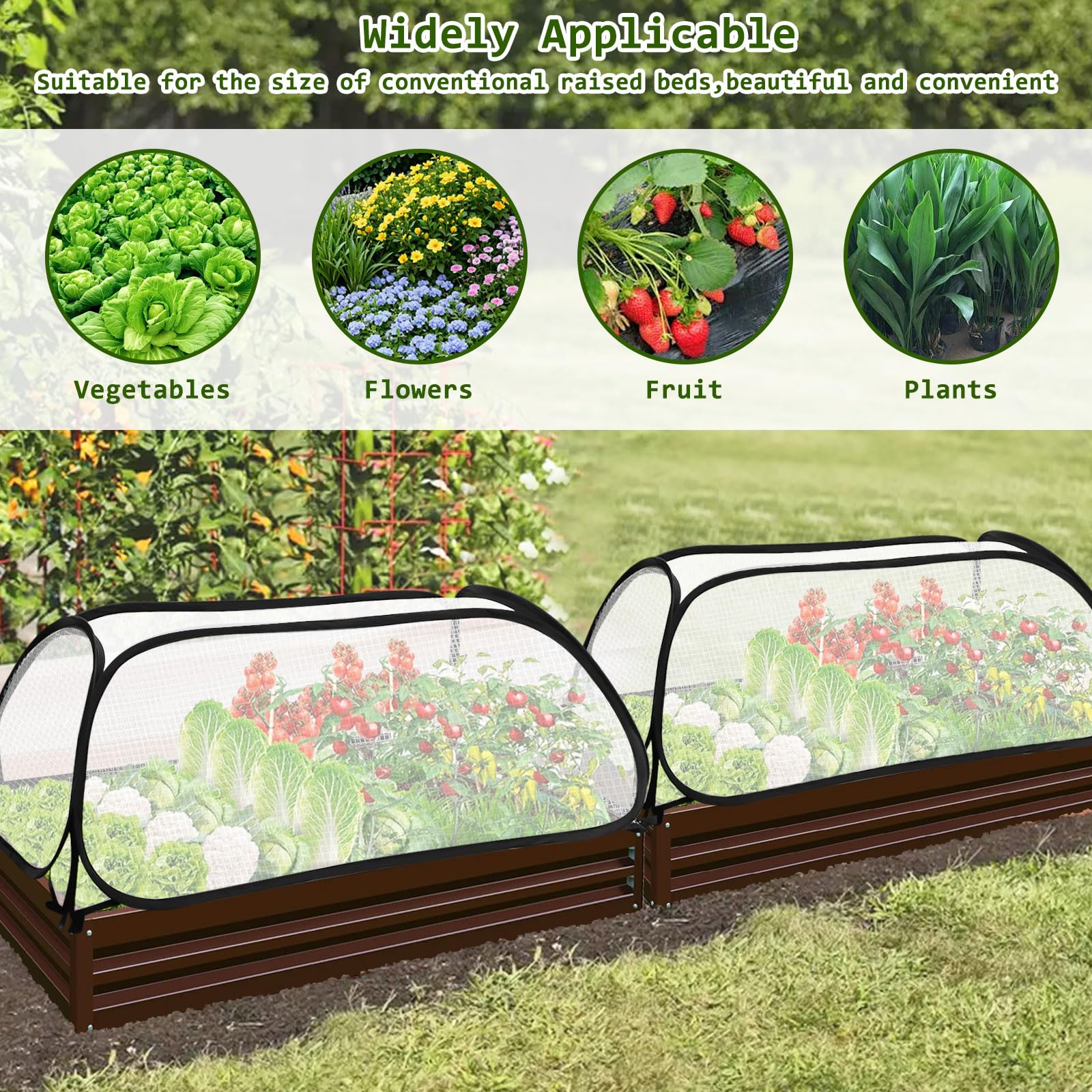 Invernadero Túnel, 114,3 x 55,9 x 40,6 cm Mini Invernadero Pop Up Cubierta de Plantas de Jardinería Portátil Pequeña PVC con Puerta con Cremallera para Proteger Las Verduras y Frutas de los Animales