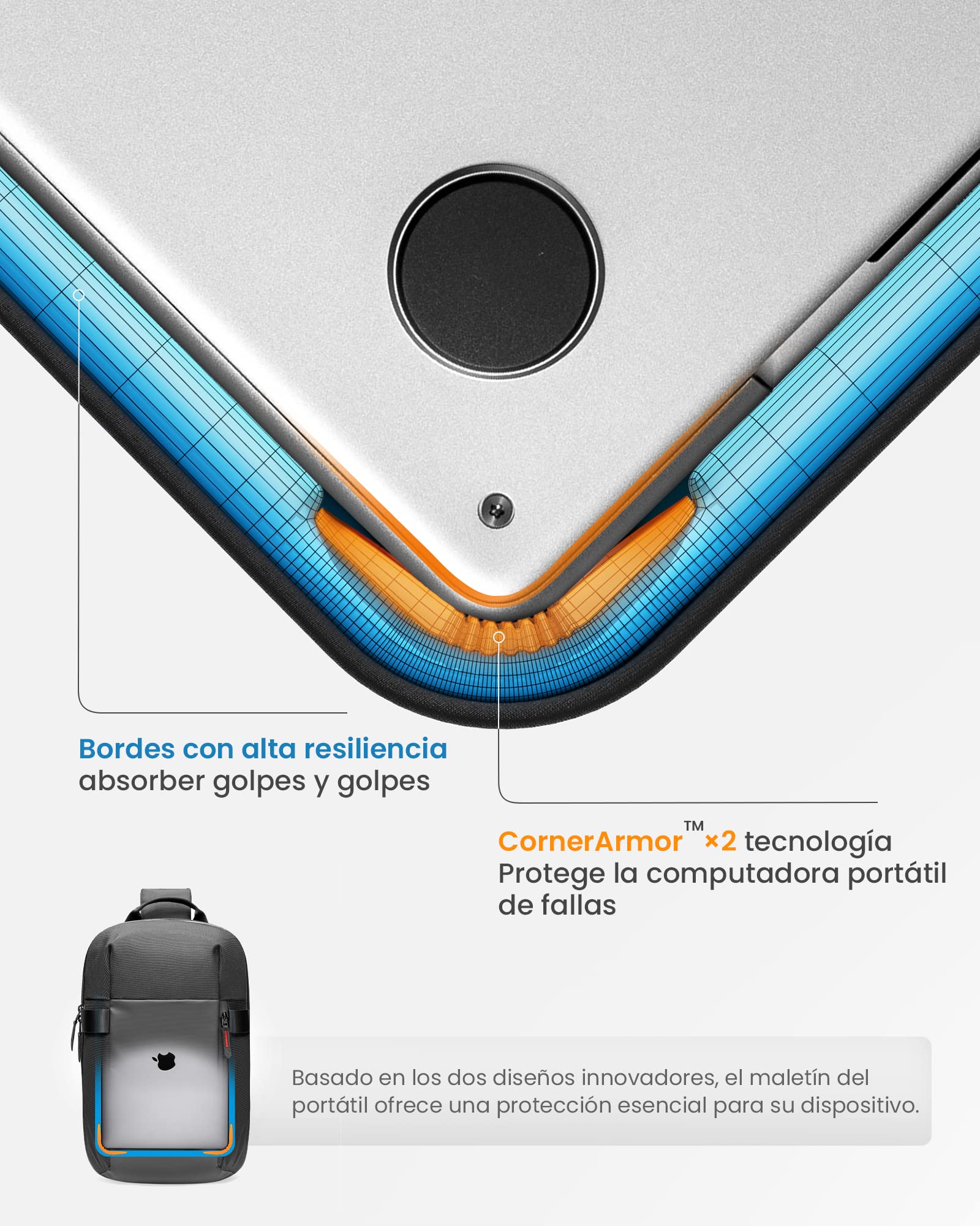 tomtoc Bolsa Sling Hombre compatible con 14" MacBook Pro M5 Pro/Max, 13" MacBook Air/Neo, 13" iPad Air M4/Pro M5, resistente al agua, bandolera cruzada, bolso de hombro, ligera para Viajes uso diario
